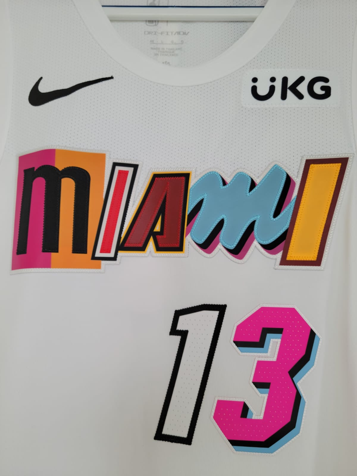 Heat Bam Adebayo Nike Authentic Mashup White Sz 48 (NWT)