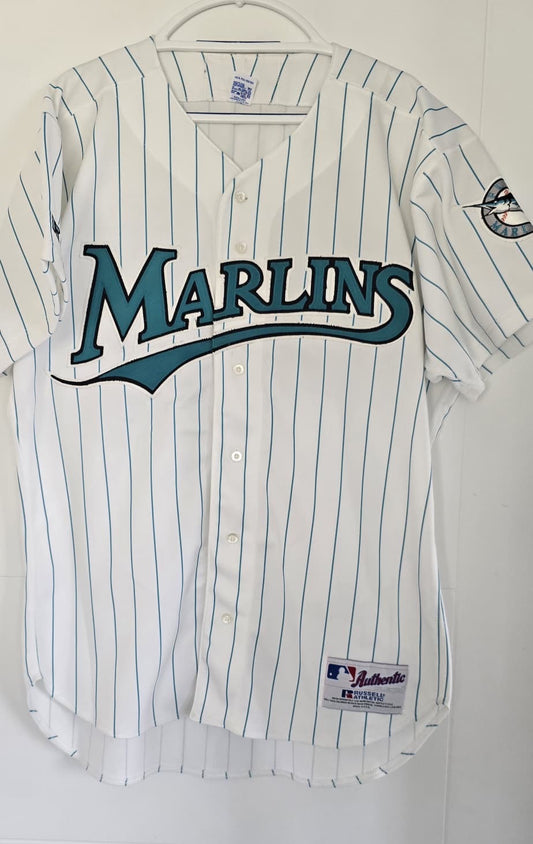 Marlins 2001 Russel Athletic Authentic White 48 (Used)