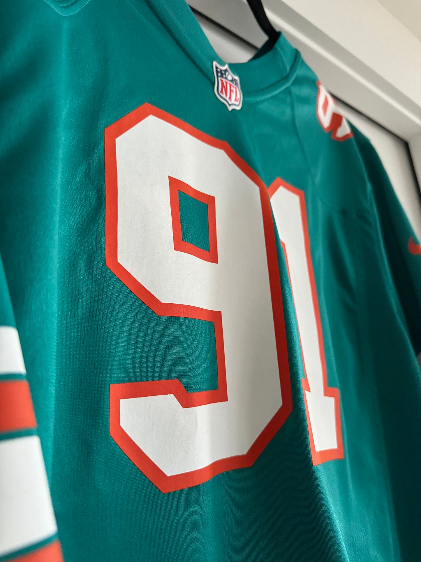 Dolphins Cameron Wake Nike Throwback Aqua L (Used)