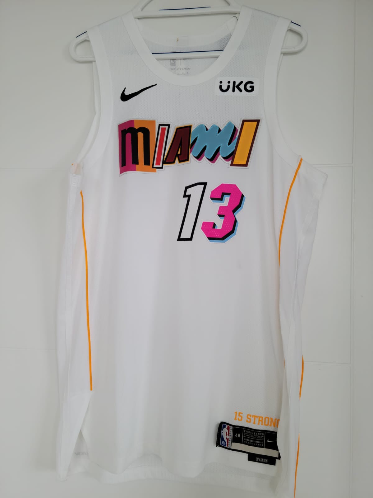 Heat Bam Adebayo Nike Authentic Mashup White Sz 48 (NWT)