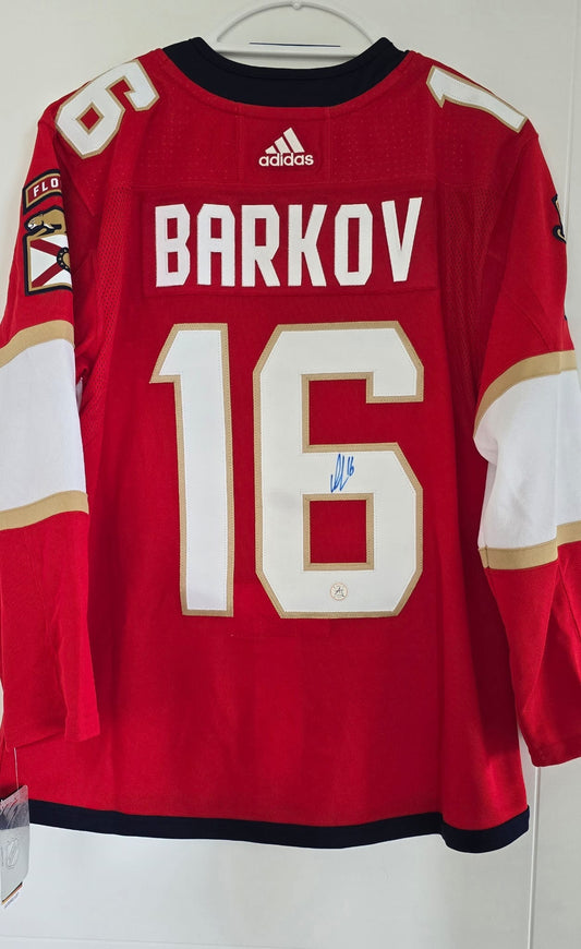 Panthers Aleksander Barkov Autographed Adidas Authentic Red 50 (NWT) AJ COI