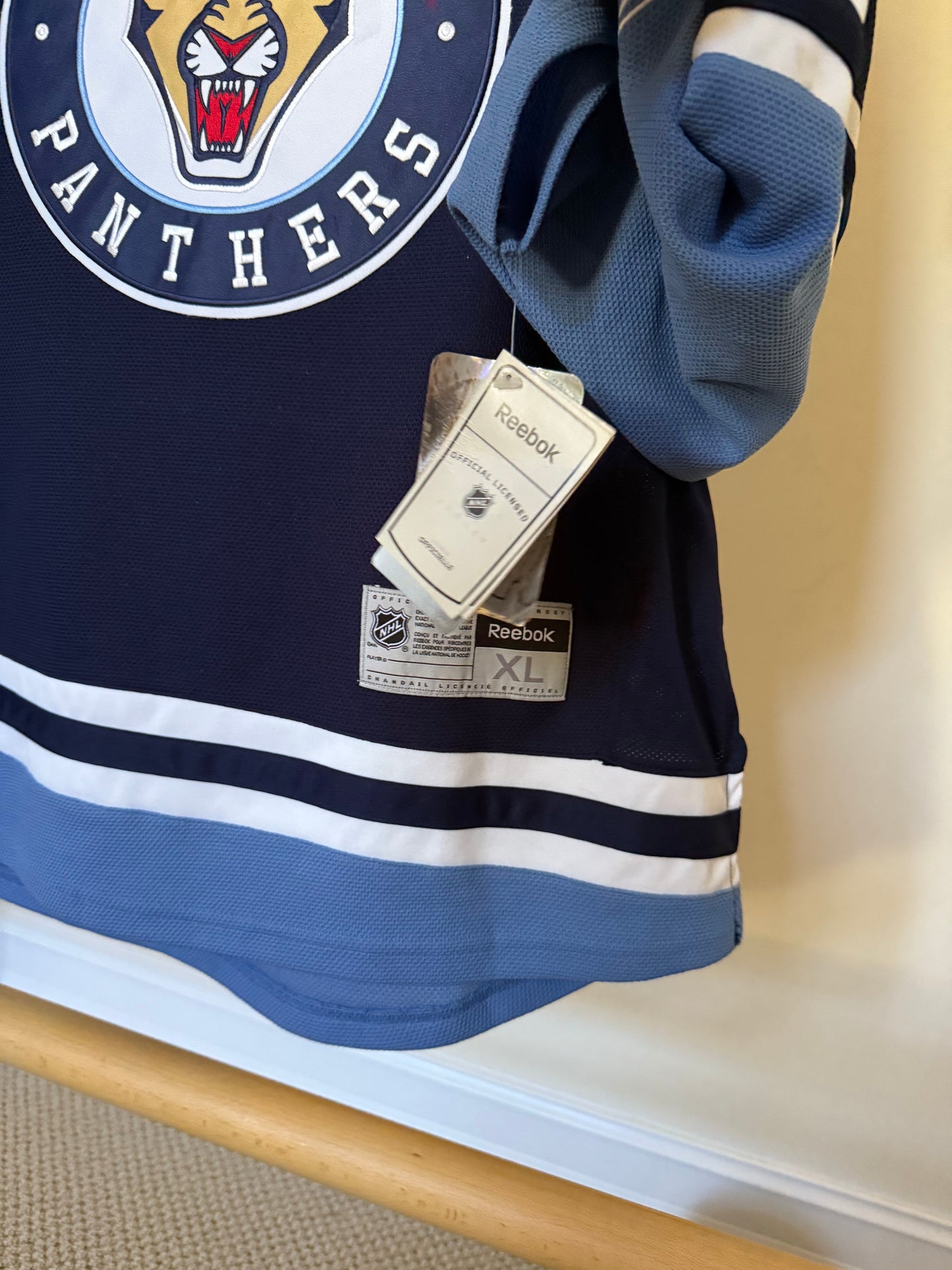Panthers Steph Weiss “Jet Blue” Alternate Reebok Alternate XL (READ NWT)