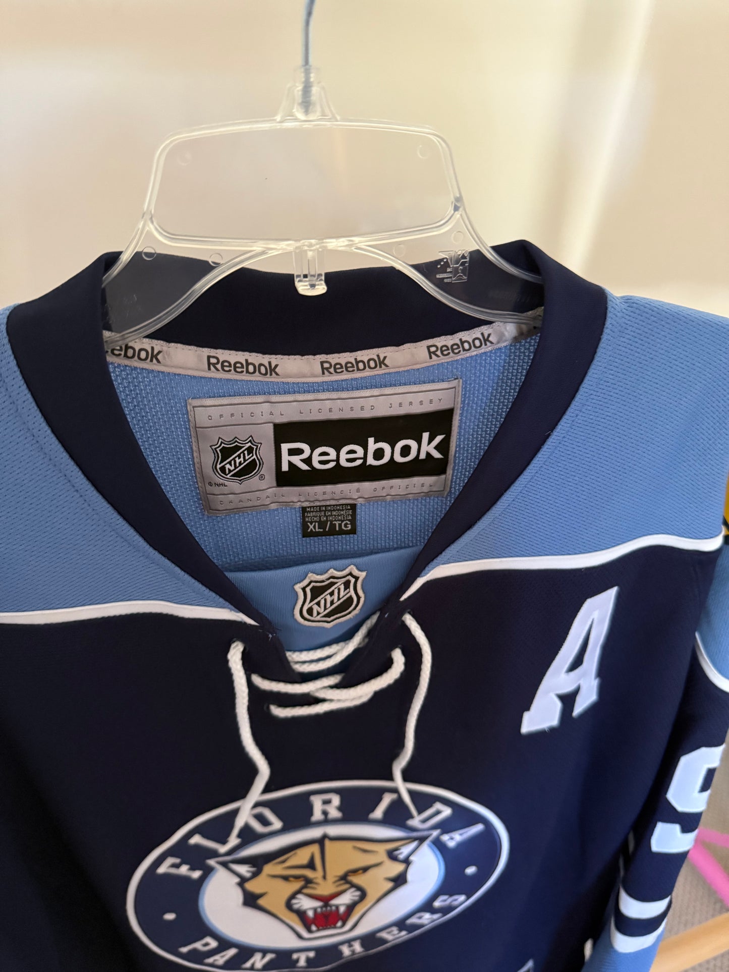 Panthers Steph Weiss “Jet Blue” Alternate Reebok Alternate XL (READ NWT)