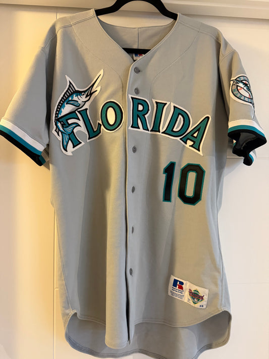 Marlins Gary Sheffield Russell Athletic Authentic 1993 Grey Sz 44 (used)