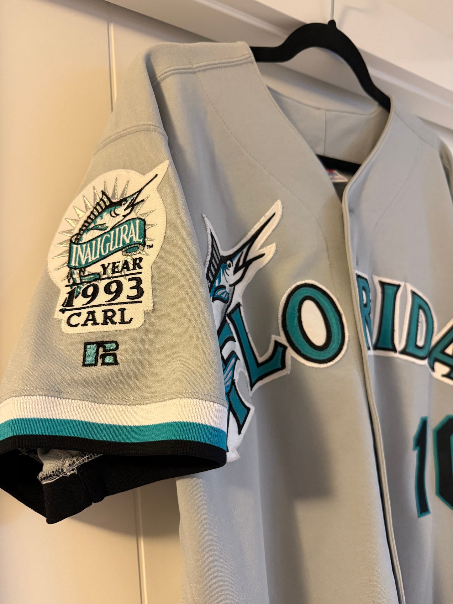 Marlins Gary Sheffield Russell Athletic Authentic 1993 Grey Sz 44 (used)