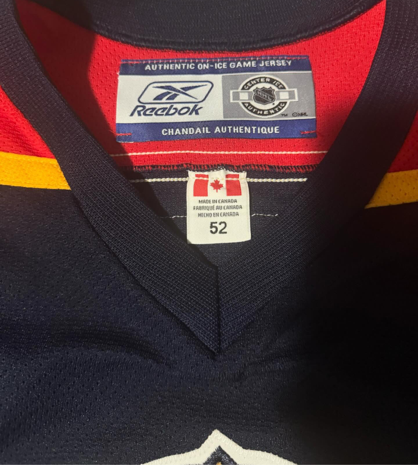 Panthers Joe Nieuwendyk Reebok 6100 Retail Authentic MiC Blue 52 (NWT)