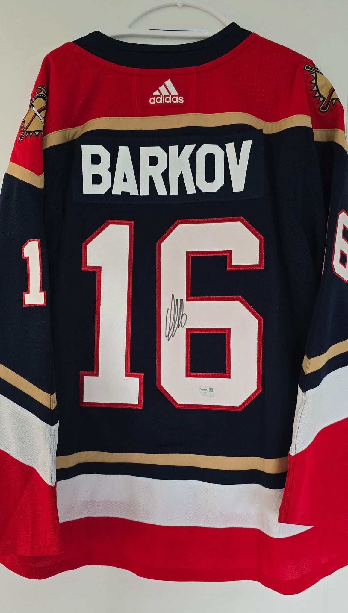 Panthers Alexander Barkov Autographed Reverse Retro 1.0 Adidas Authentic 54 (NWOT) Fanatics COA (READ)
