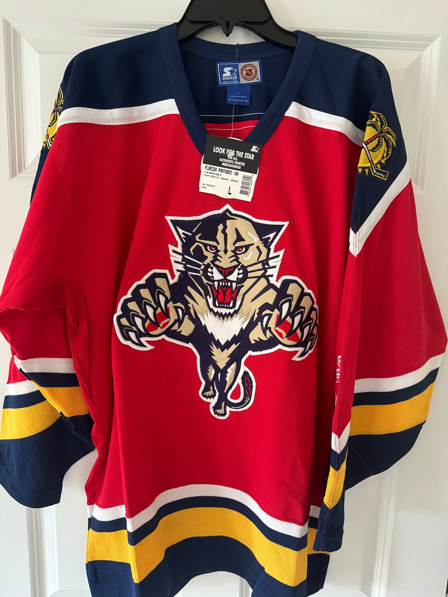 Panthers 1990’s Starter Red L NWT