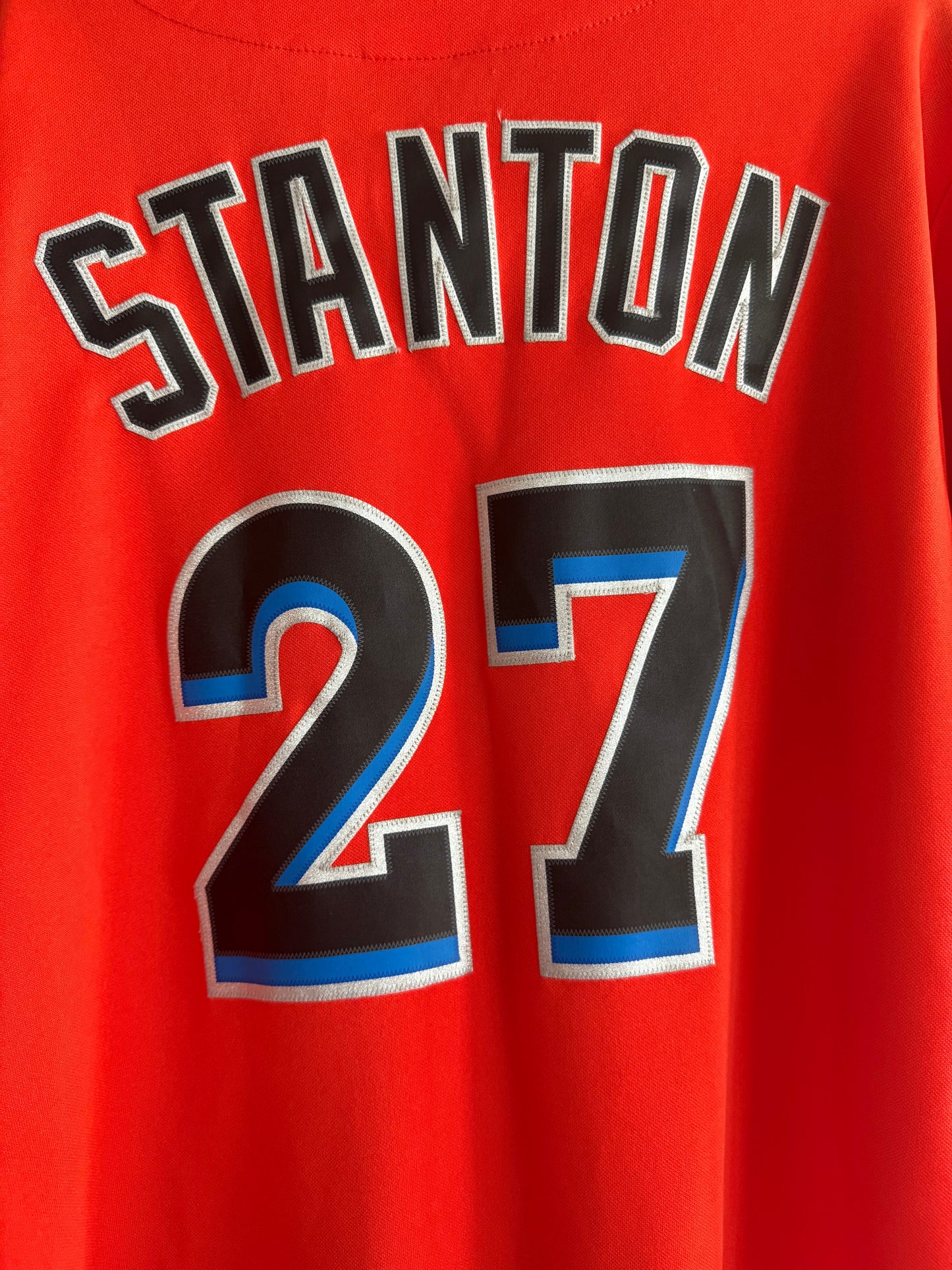 Marlins Giancarlo Stanton Majestic Replica Orange L (NWT)