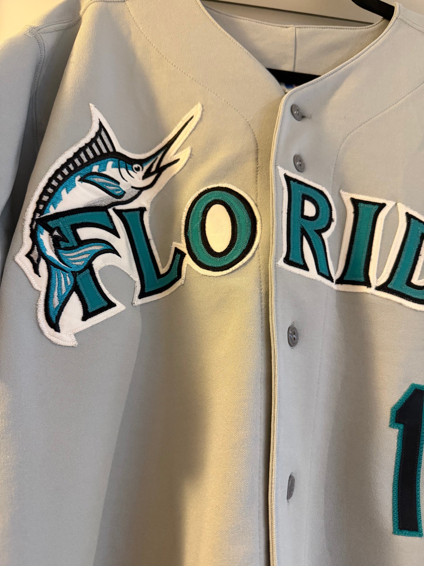 Marlins Gary Sheffield Russell Athletic Authentic 1993 Grey Sz 44 (used)