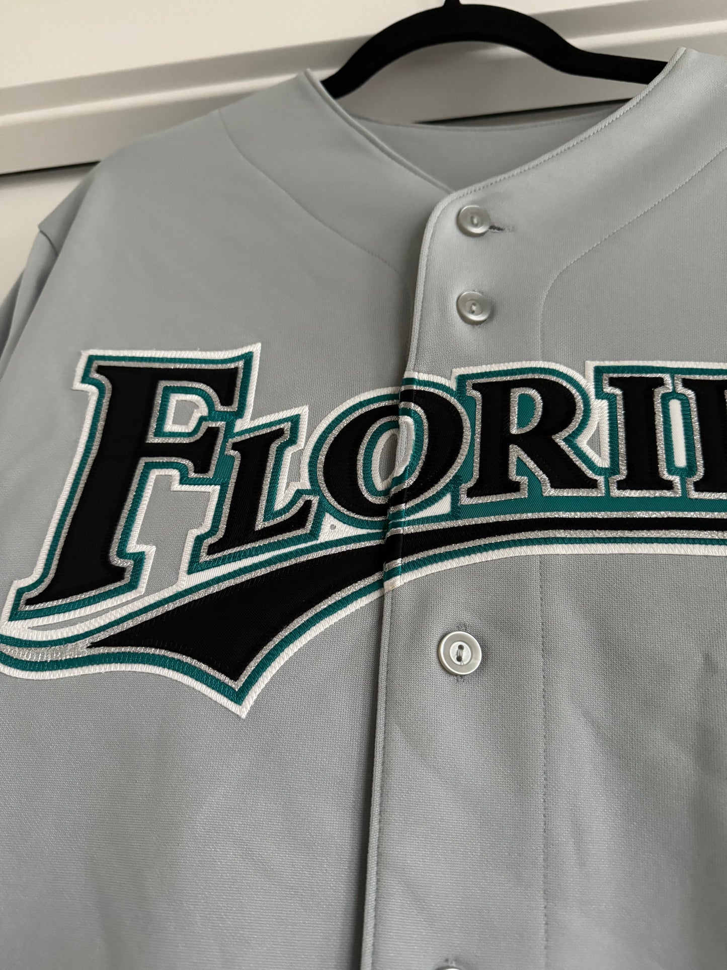 Florida Marlins Majestic Athletic Replica Grey L NWT