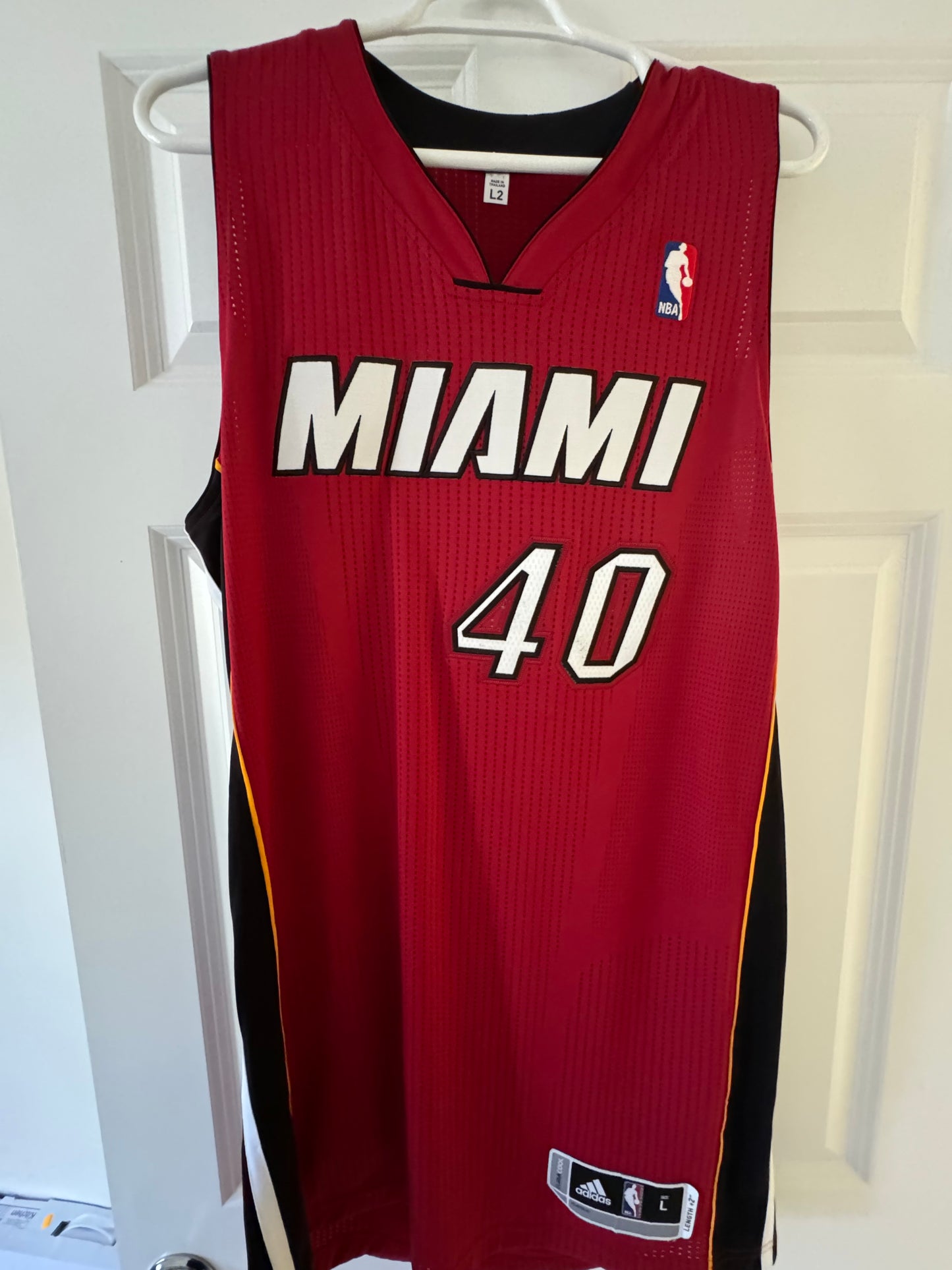 Heat Udonis Haslem Adidas Authentic Red L Used