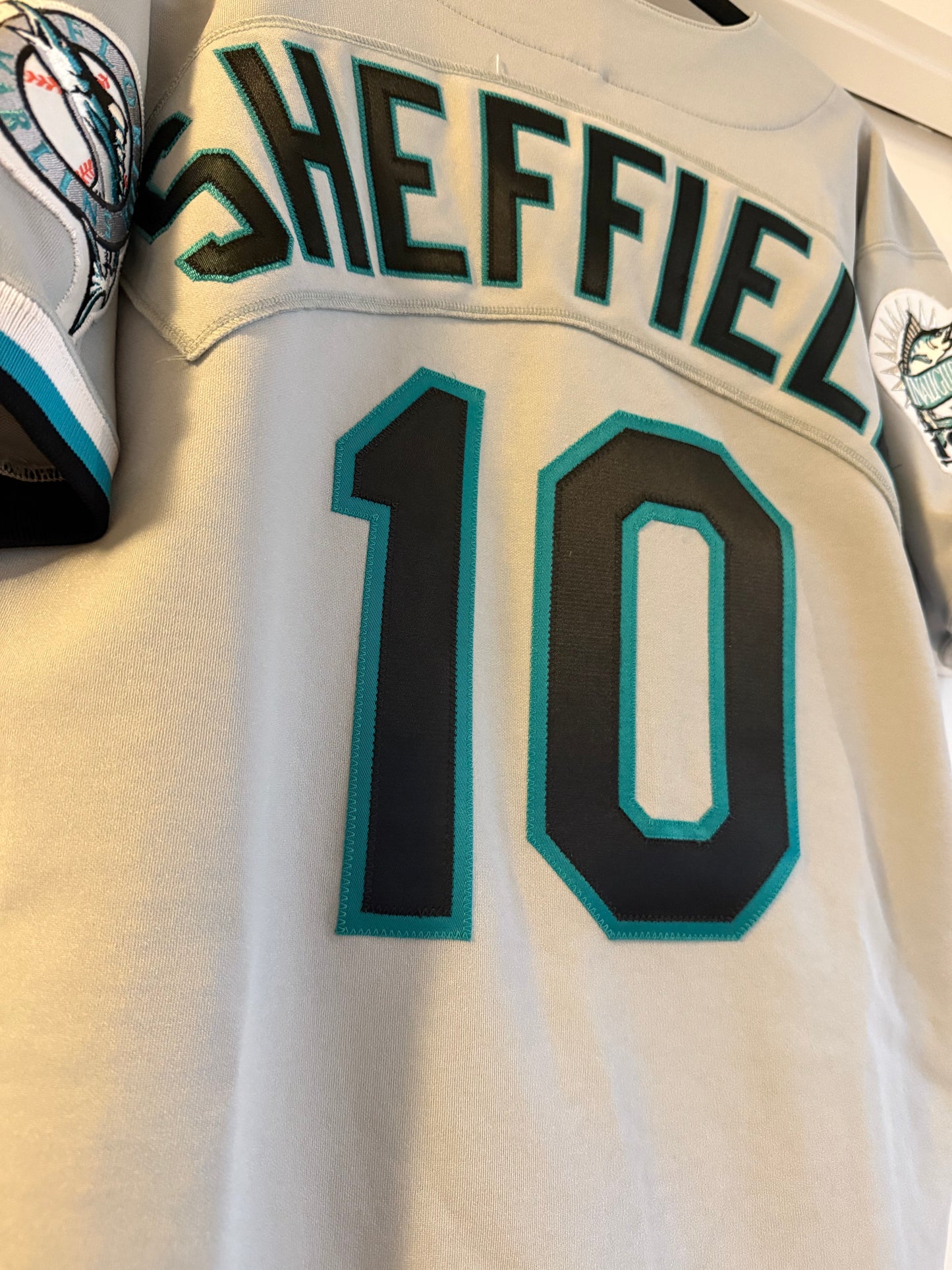 Marlins Gary Sheffield Russell Athletic Authentic 1993 Grey Sz 44 (used)