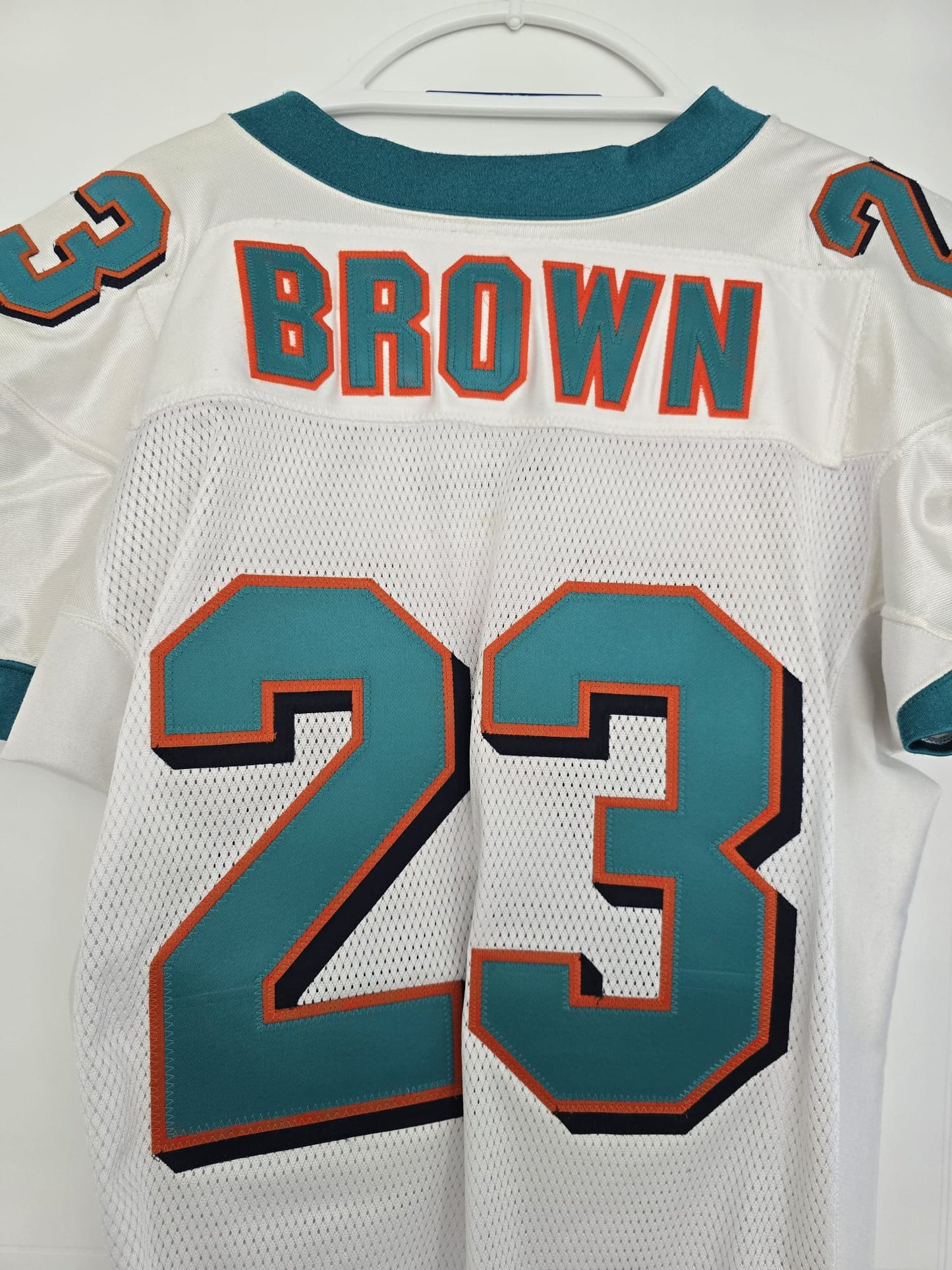 Dolphins Ronnie Brown Team Issued 2005 Reebok White 50 (used)