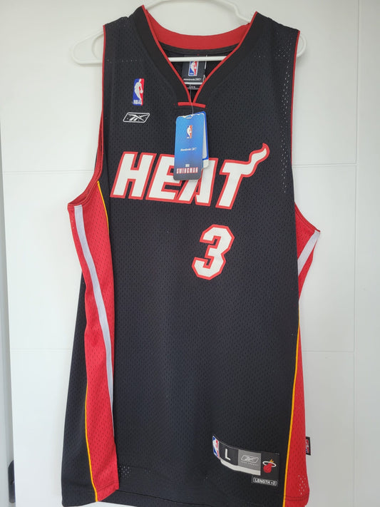 Heat Dwyane Wade Reebok Swingman Black L NWT