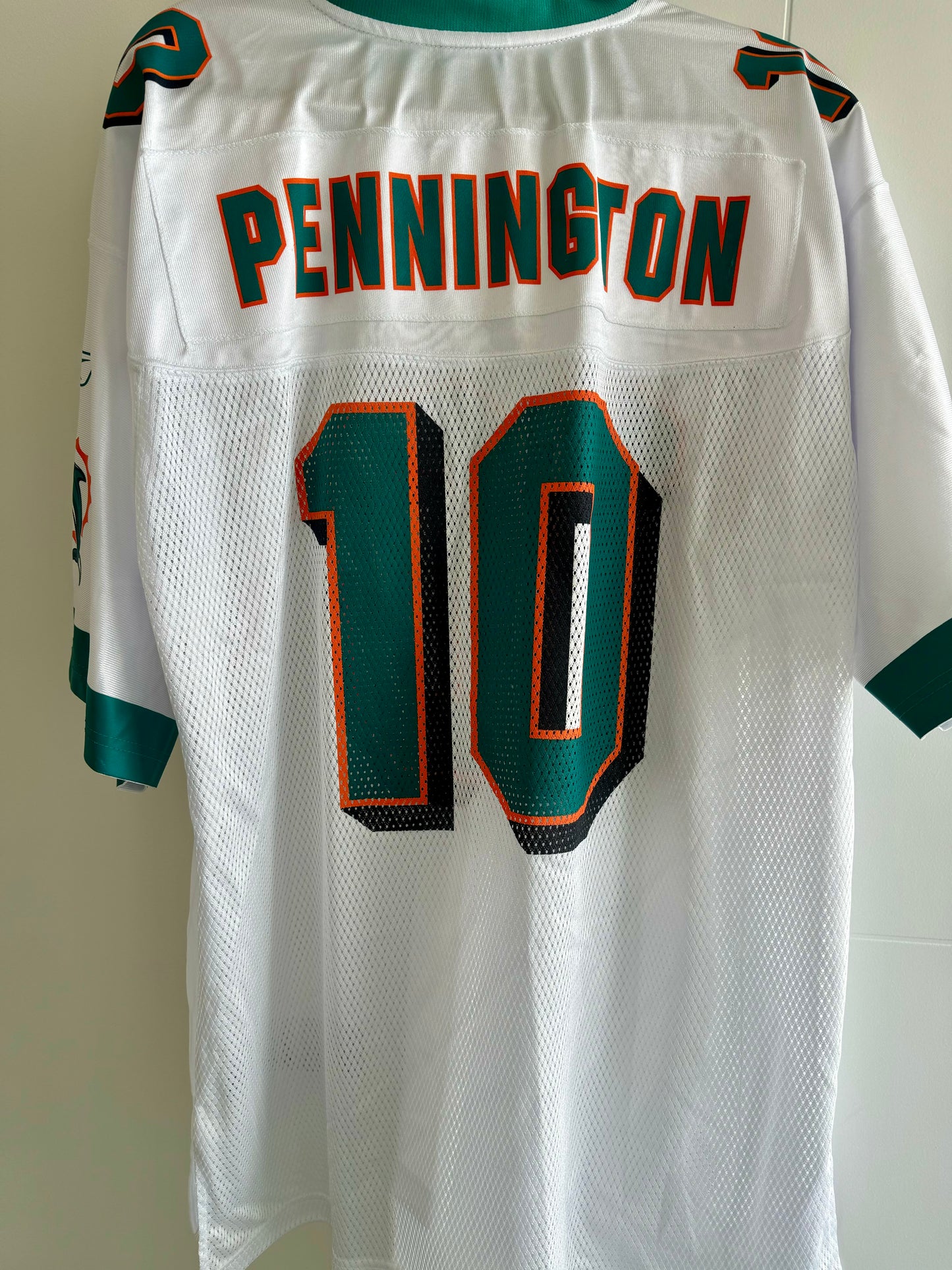 Dolphins Chad Pennington Reebok Replica White L NWT