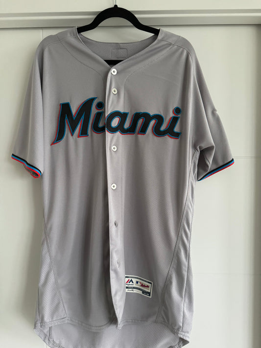 Marlins Majestic Authentic Flexbase Grey 44 Used