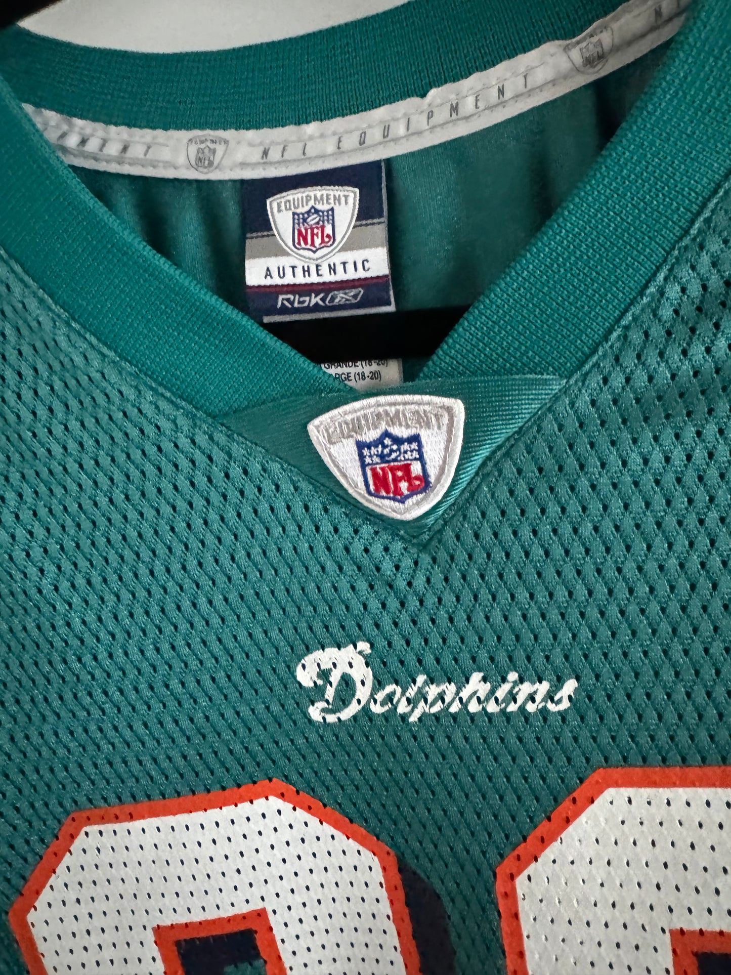 Dolphins Jason Taylor Reebok Replica Aqua Youth XL (NWT)