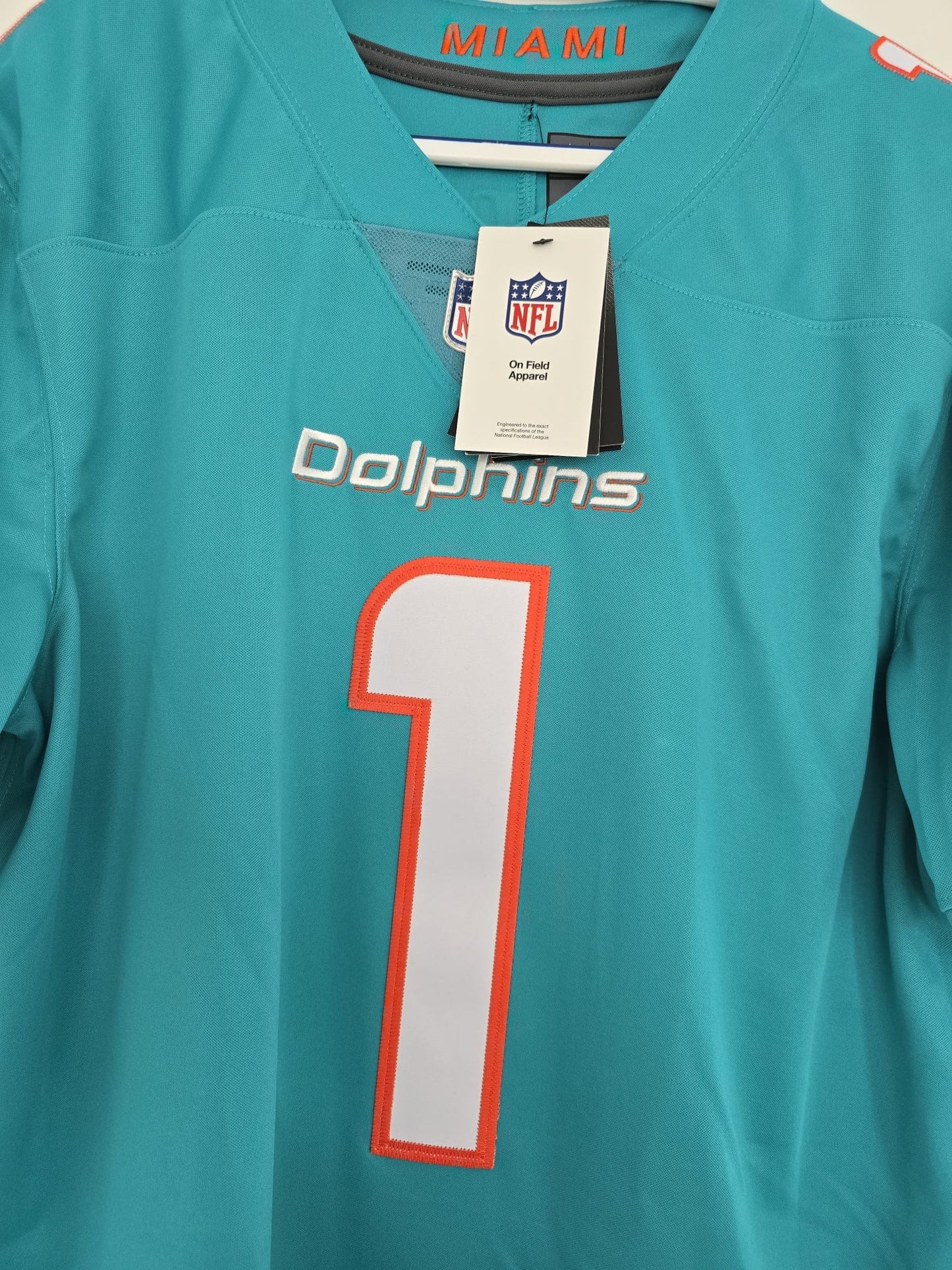 Dolphins Tua Tagovailoa Autographed Nike Limited Aqua 44 (NWT) Fanatics COA