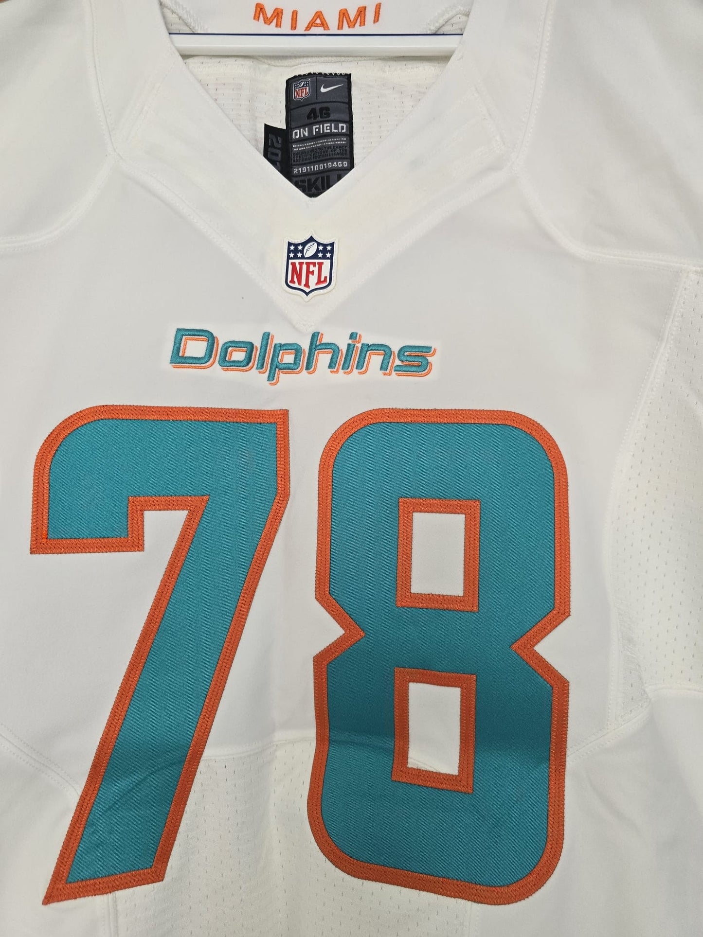 Dolphins Laremy Tunsil Team Issued Nike White 46