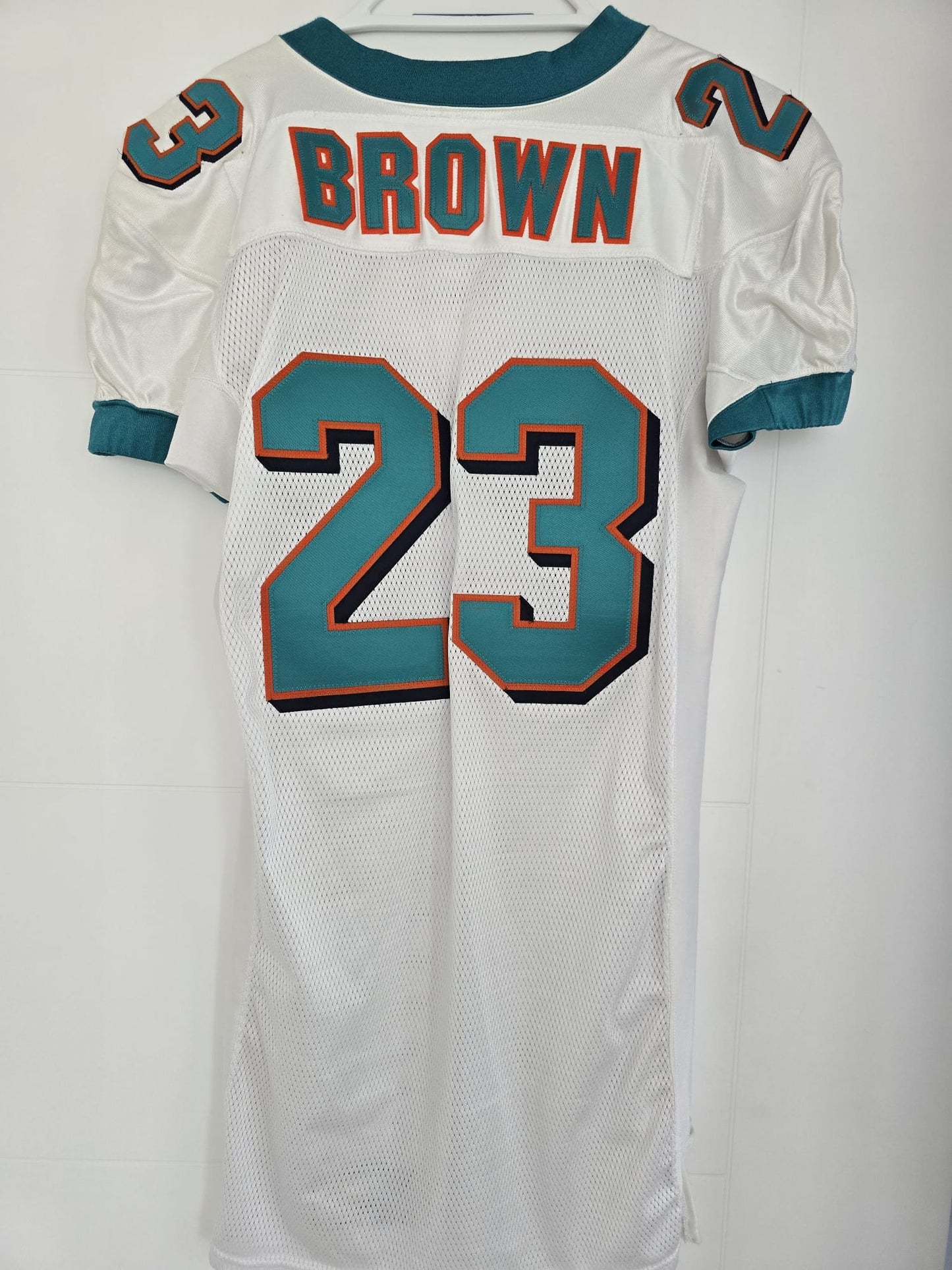 Dolphins Ronnie Brown Team Issued 2005 Reebok White 50 (used)