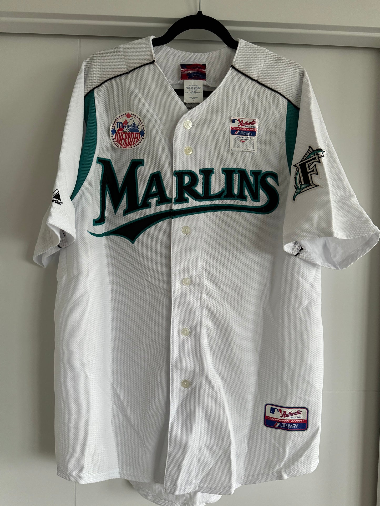 Marlins Miguel Cabrera Majestic Authentic White Warm Up L NWT