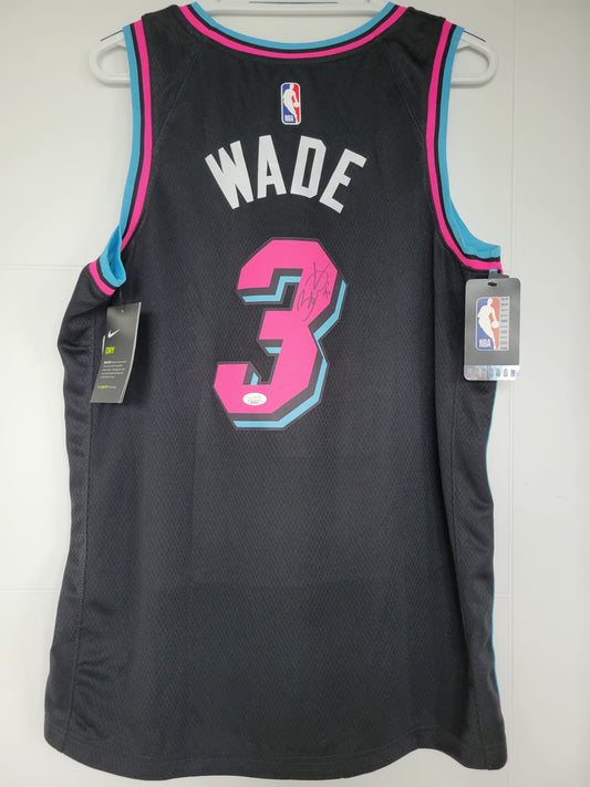 Heat Dwyane Wade Autographed Vice Nights Nike Swingman 48 JSA Authenticated (NWT)