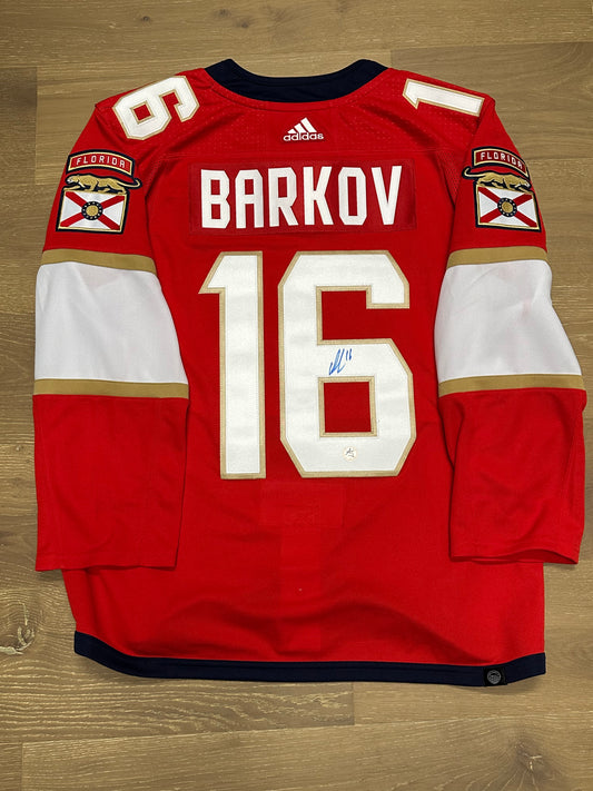 Panthers Aleksander  Barkov Autographed Adidas Authentic Red 54 (AJ) NWT