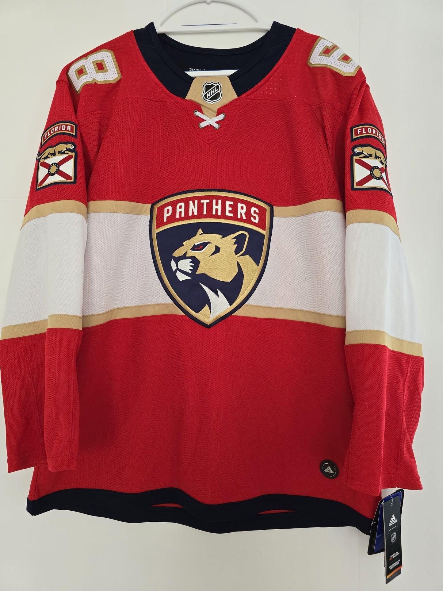 Panthers Jaromir Jagr Adidas Climalite Authentic Red 46 (NWT)