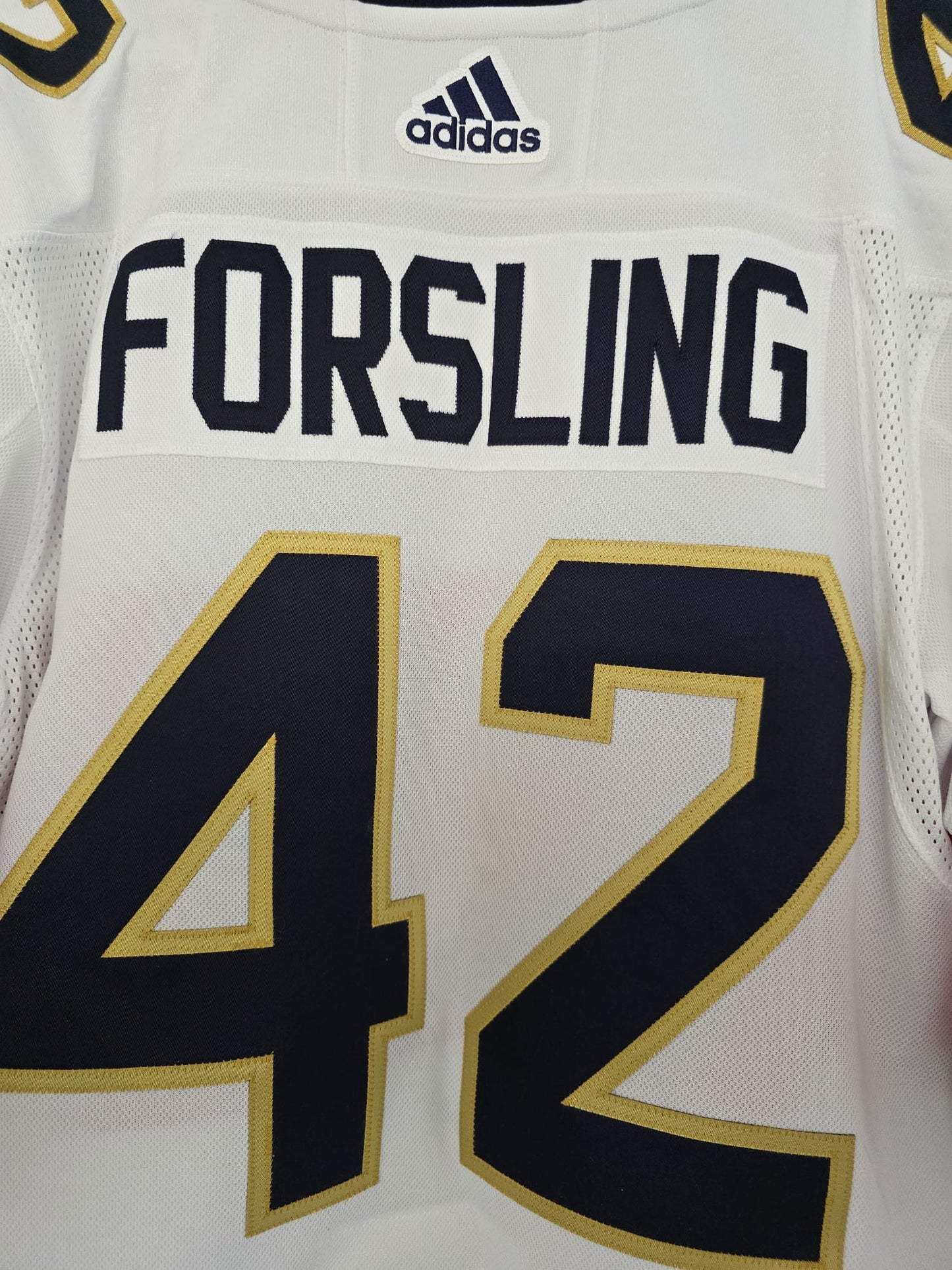 Panthers Gustav Forsling 2023 SCF patch Adidas Authentic 46 White (NWT)