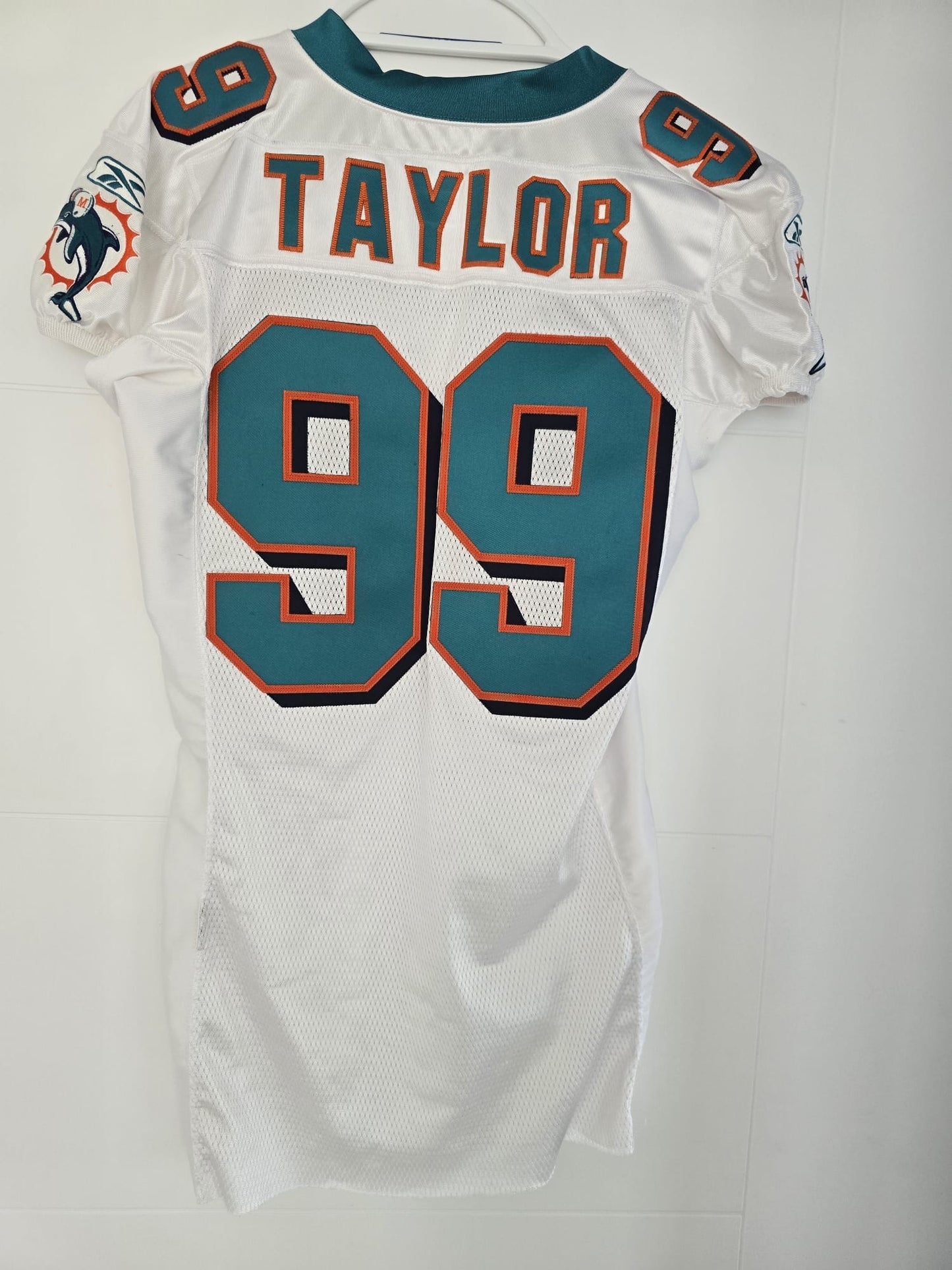 Dolphins Jason Taylor Team Issued Reebok 2007 White Size 44