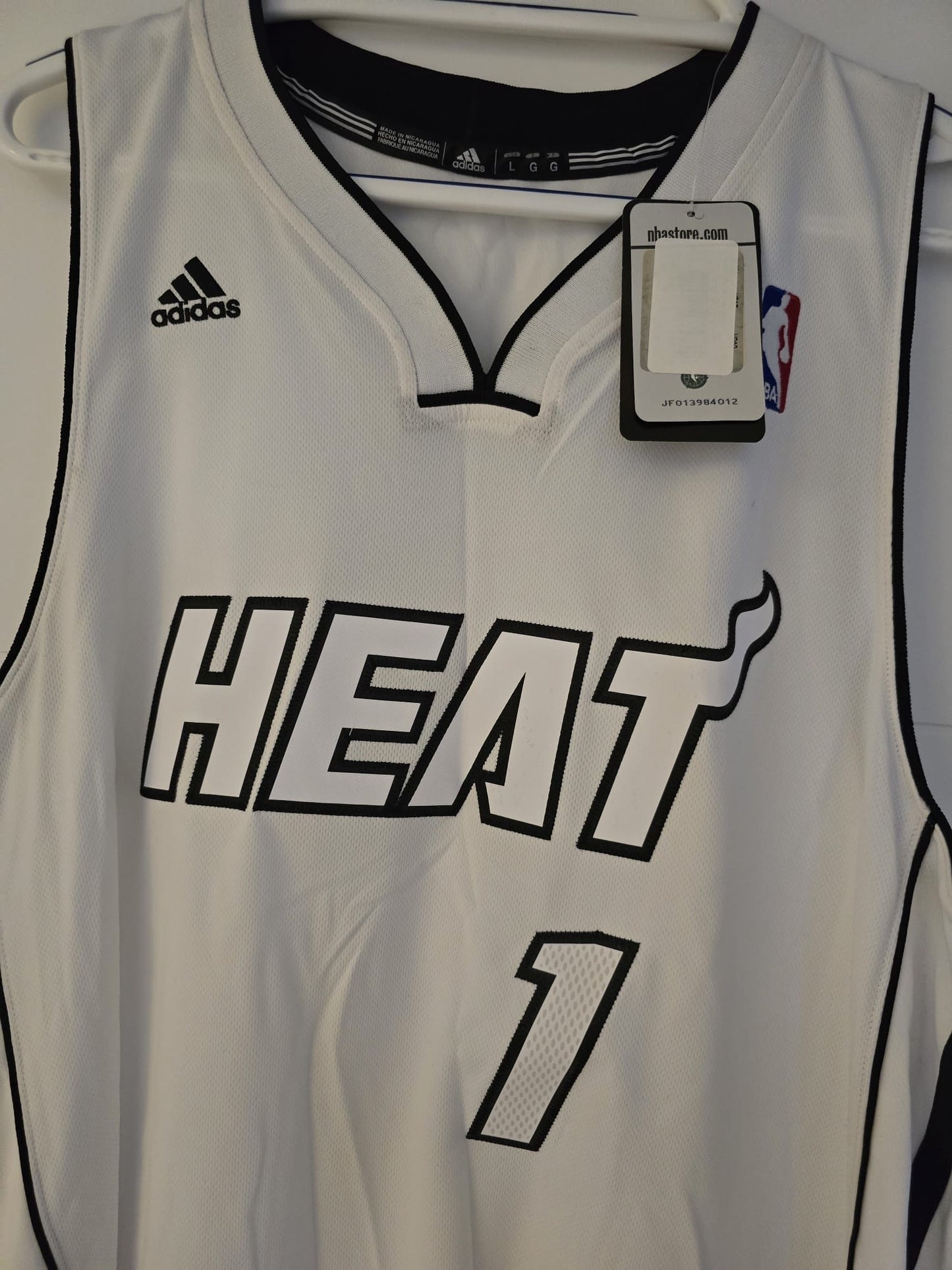 Heat Chris Bosh Adidas Swingman White Hot L (NWT)