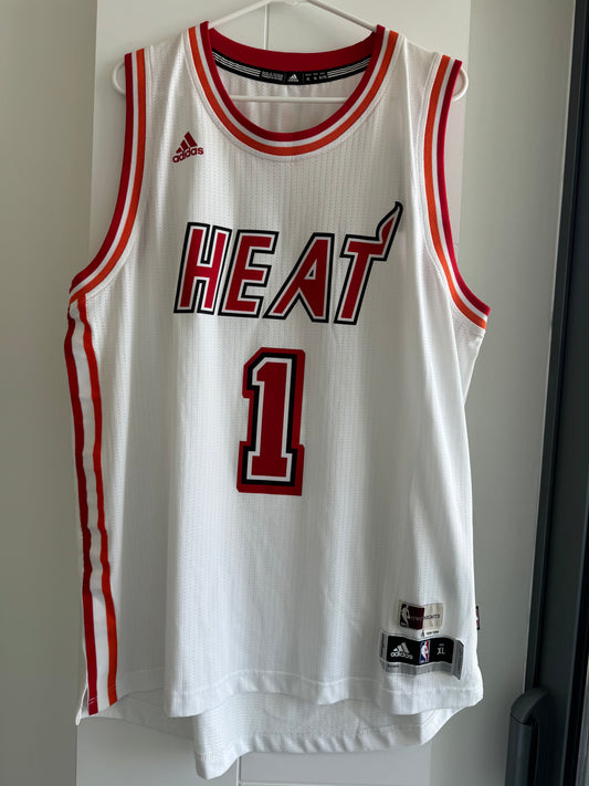 Heat Chris Bosh Adidas Swingman White 2015-2016 Hardwood Classics XL NWT