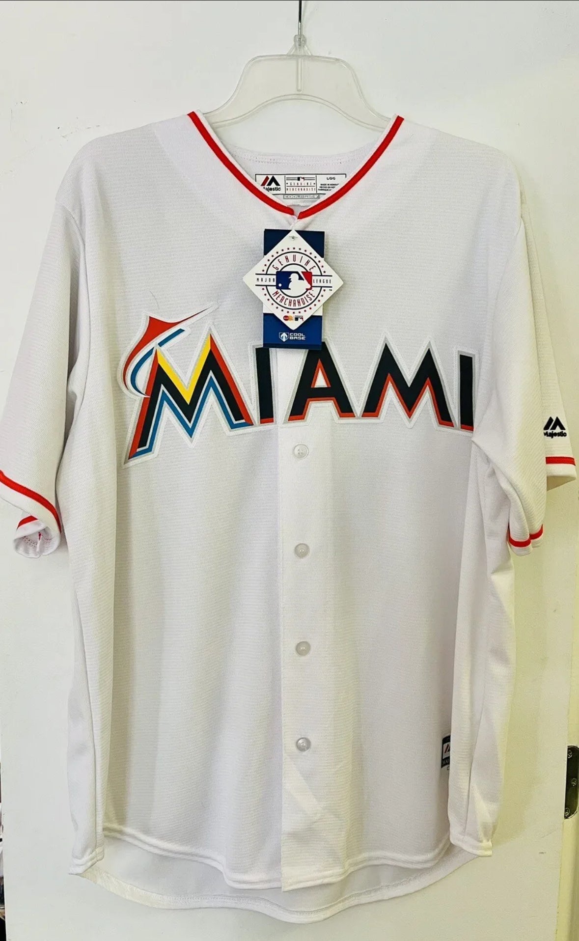 Marlins Jose Fernandez Majestic Replica White L NWT