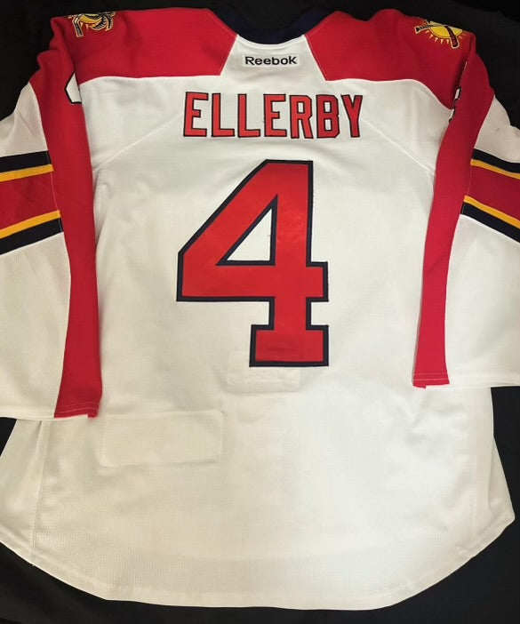 Panthers Keaton Ellerby Game Worn Reebok 2012-2013 White 58 (COA)