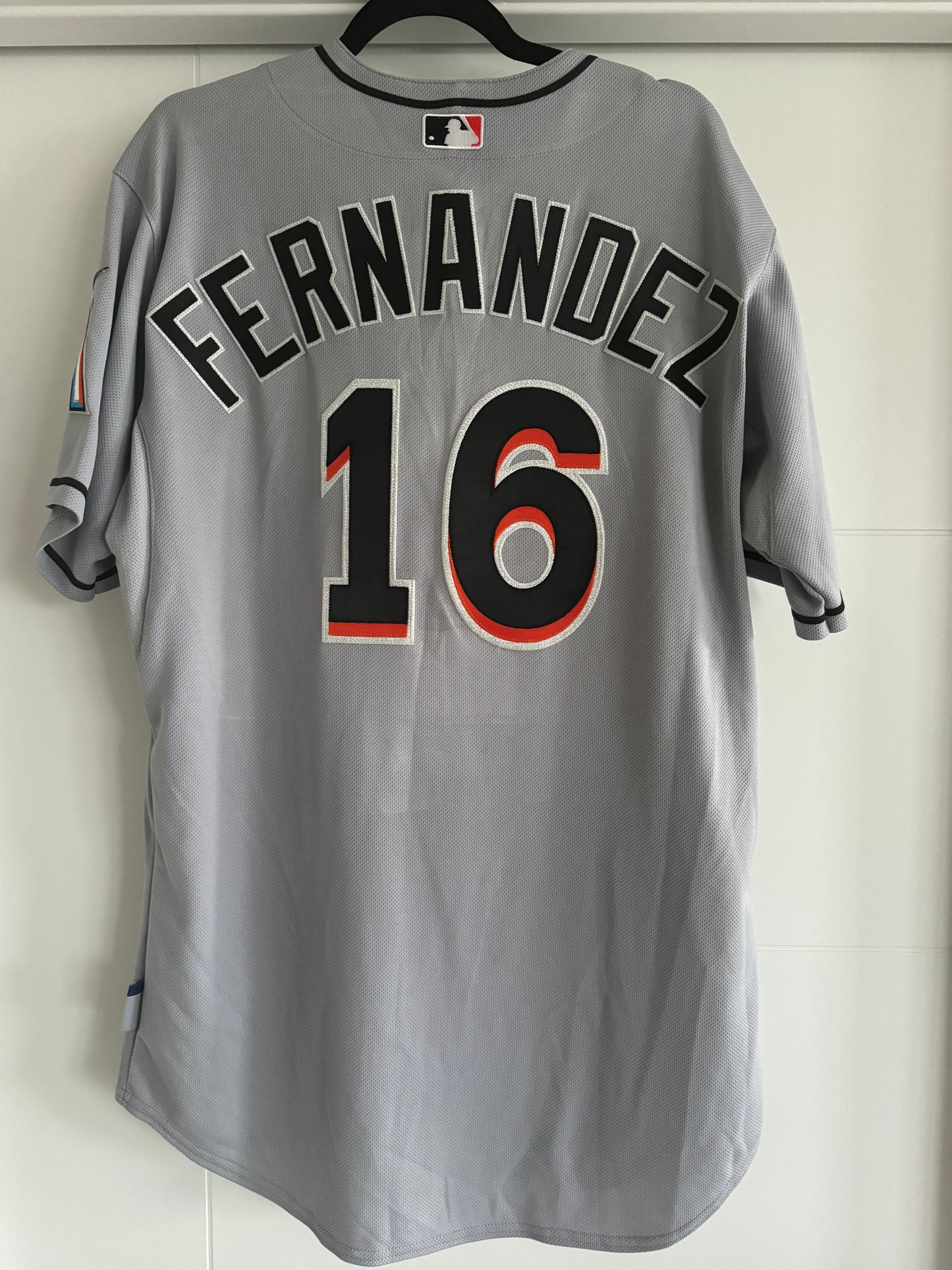 Marlins Jose Fernandez TEAM ISSUED Majestic Athletic Gray 46