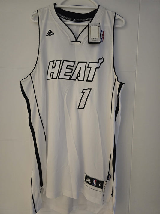 Heat Chris Bosh Adidas Swingman White Hot L (NWT)