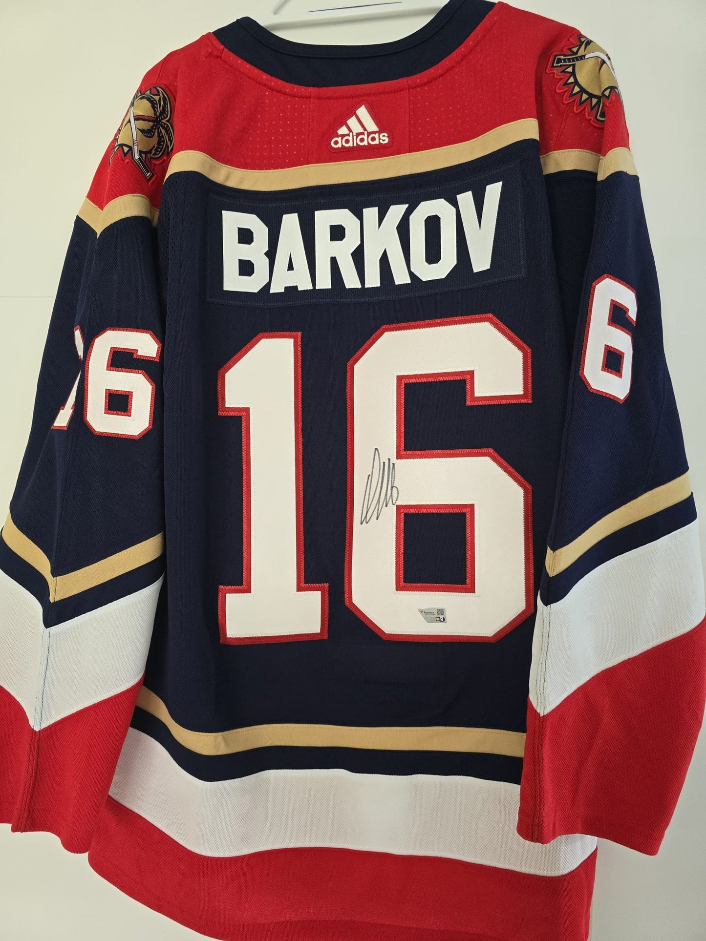 Panthers Alexander Barkov Autographed Reverse Retro 1.0 Adidas Authentic 54 (NWT) Fanatics COA