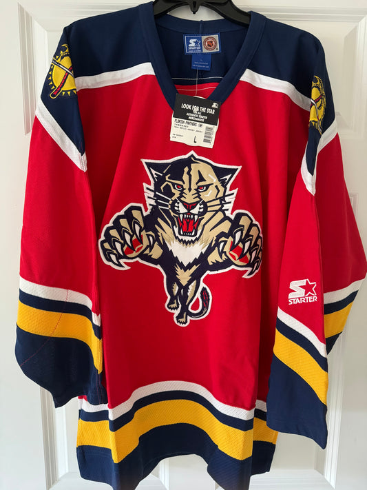 Panthers 1990’s Starter Red L NWT