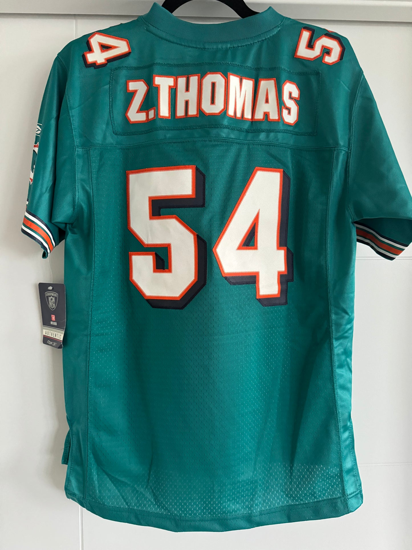 Dolphins Zack Thomas Reebok Premier Replica version Aqua Youth L (NWT)