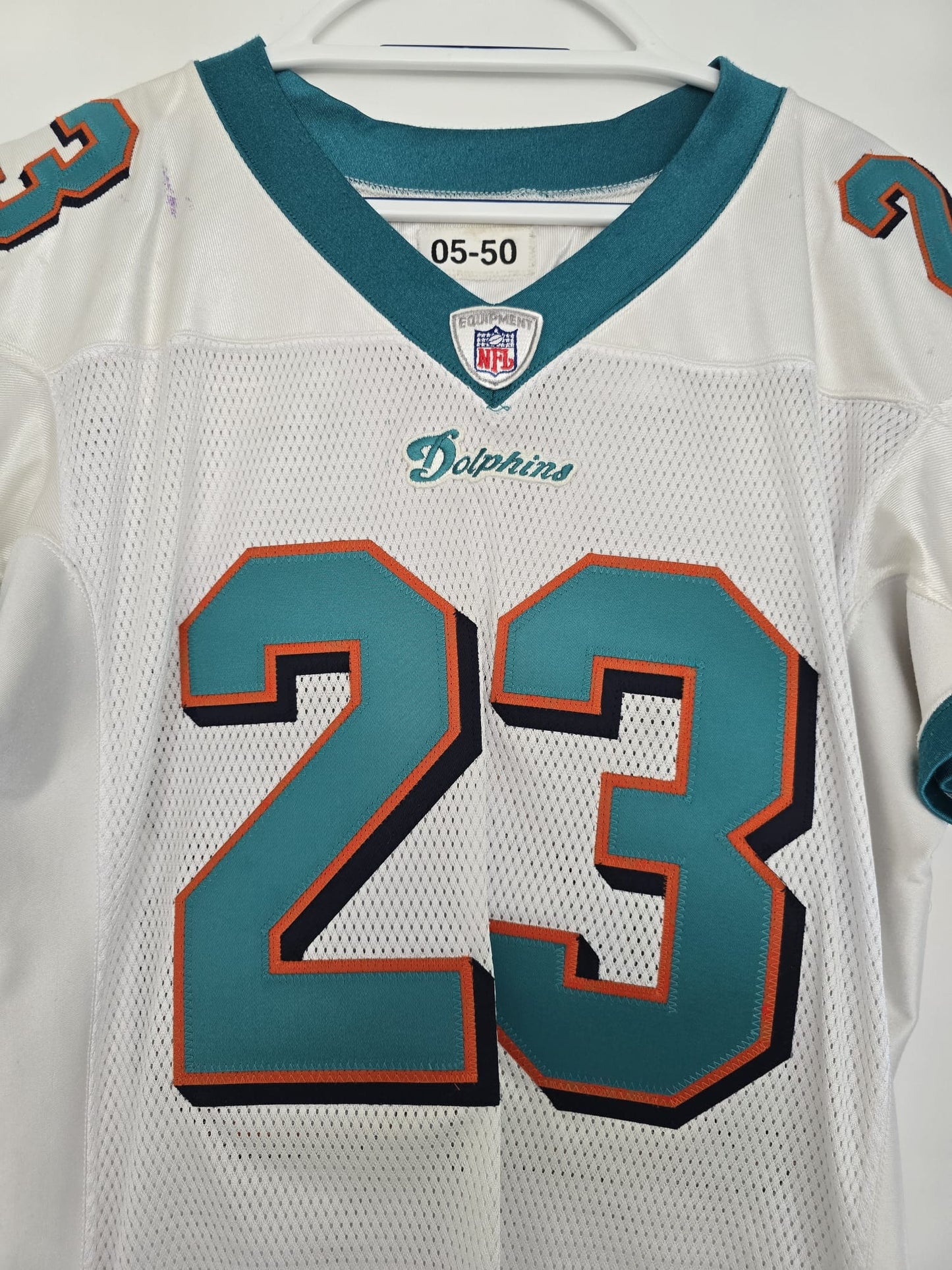 Dolphins Ronnie Brown Team Issued 2005 Reebok White 50 (used)