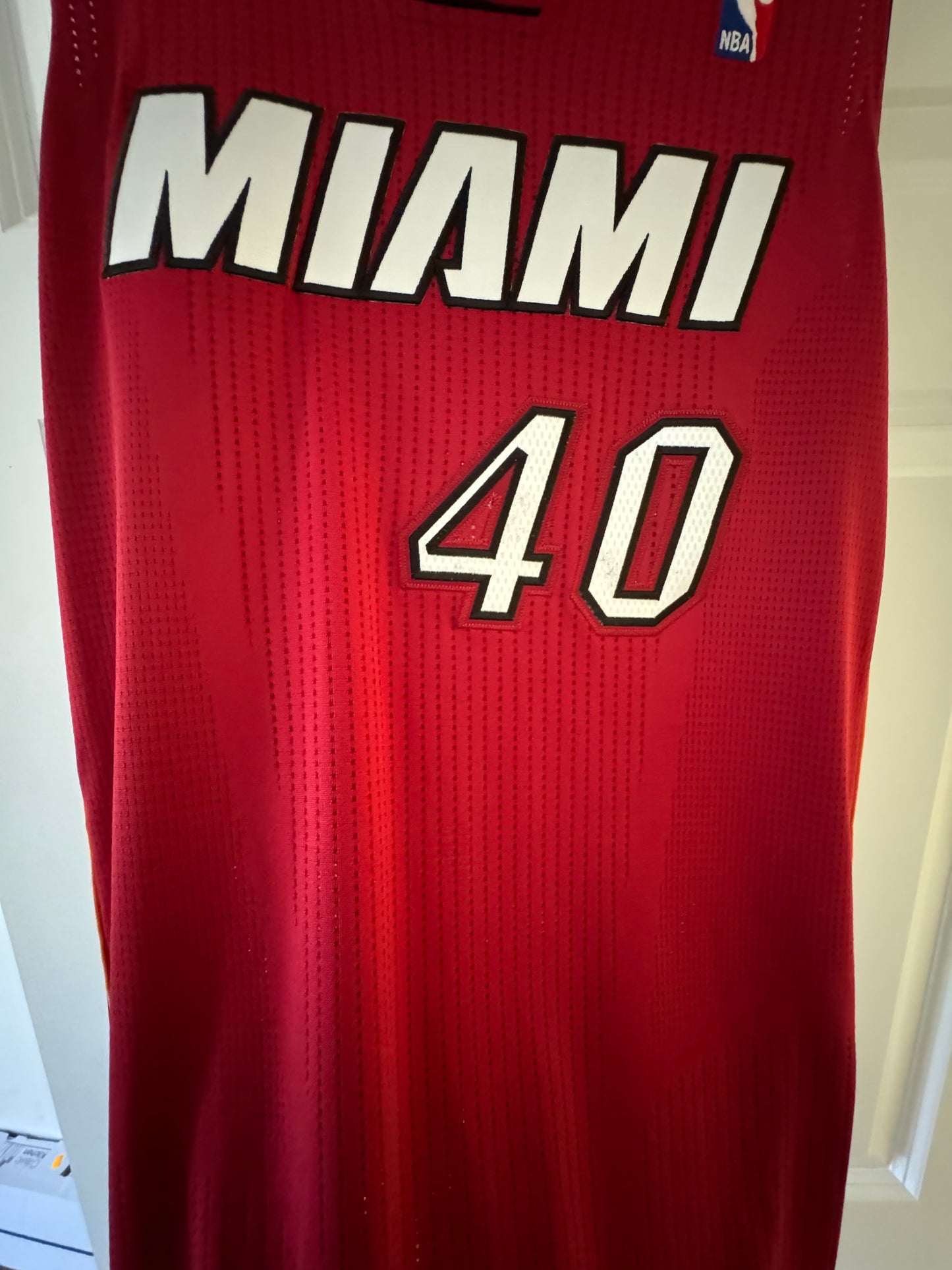 Heat Udonis Haslem Adidas Authentic Red L Used