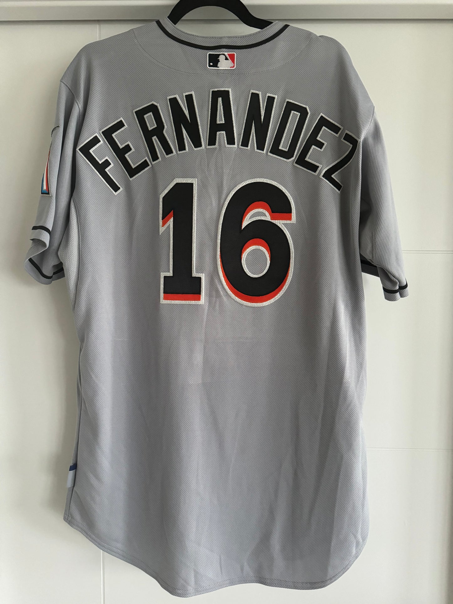 Marlins Jose Fernandez TEAM ISSUED Majestic Athletic Gray 46