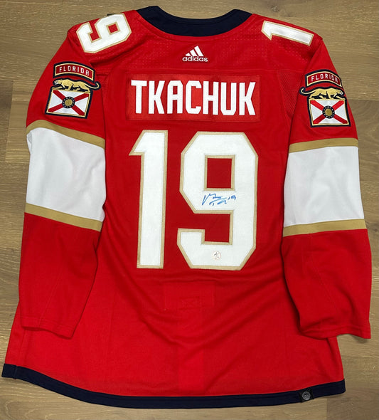 Panthers Matthew Tkachuk Autographed Adidas Authentic Red 54 (AJ) NWT