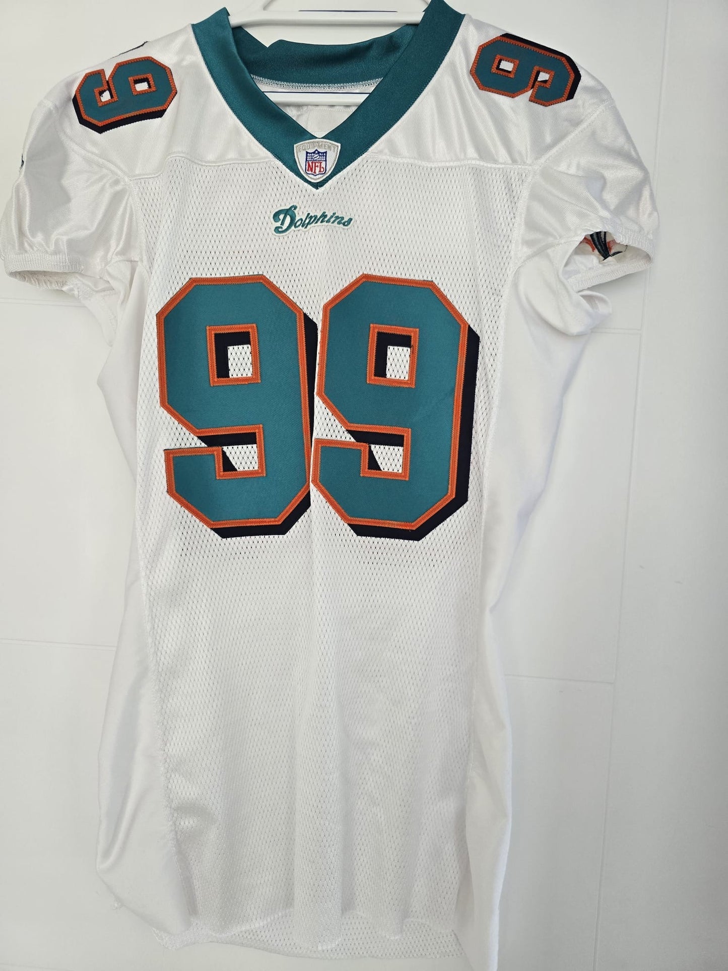 Dolphins Jason Taylor Team Issued Reebok 2007 White Size 44