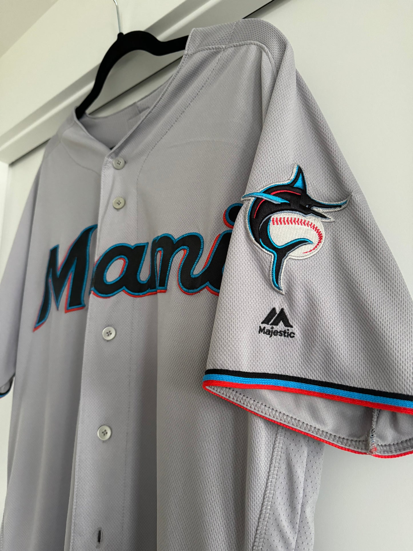 Marlins Majestic Authentic Flexbase Grey 44 Used