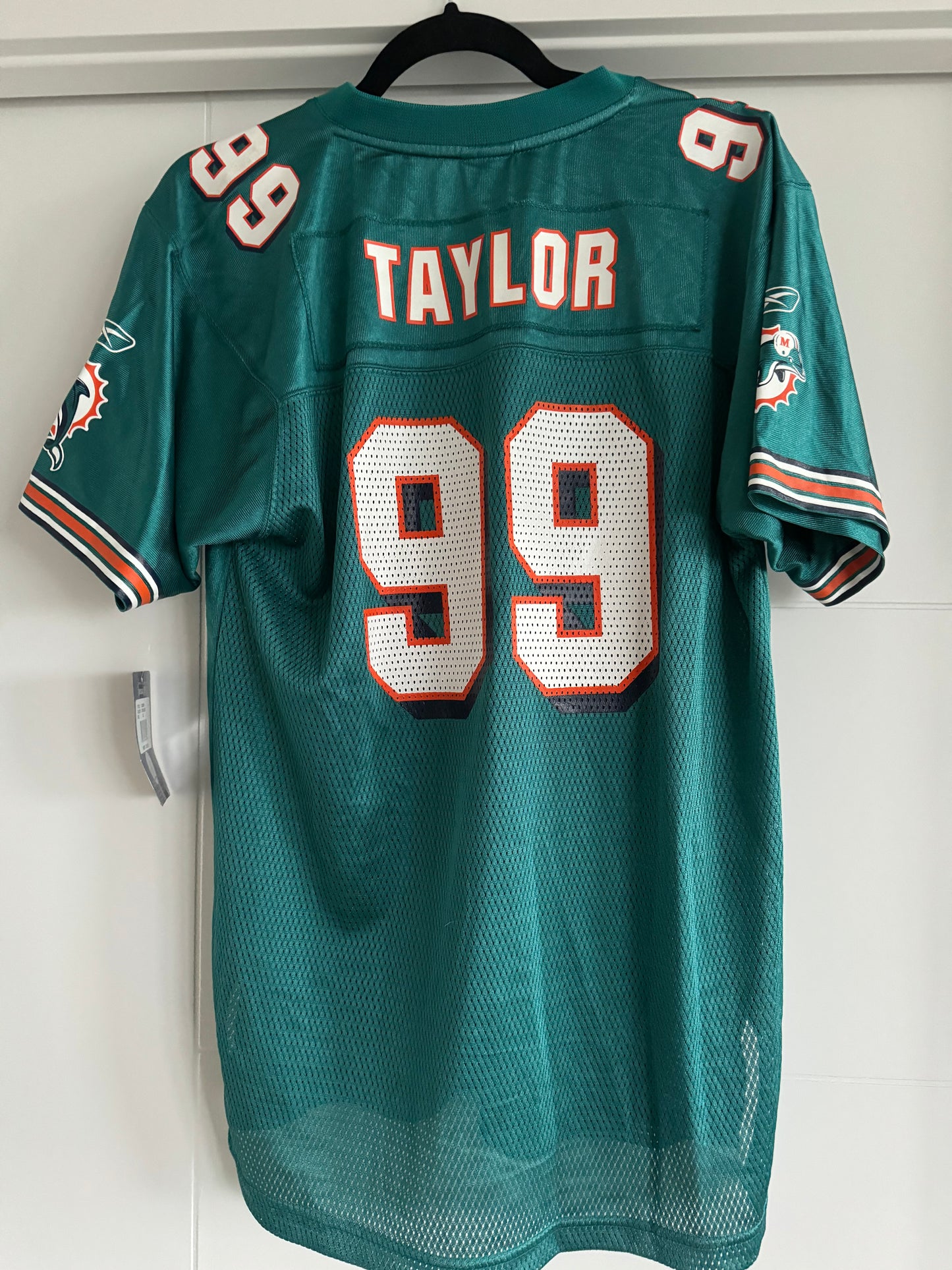 Dolphins Jason Taylor Reebok Replica Aqua Youth XL (NWT)