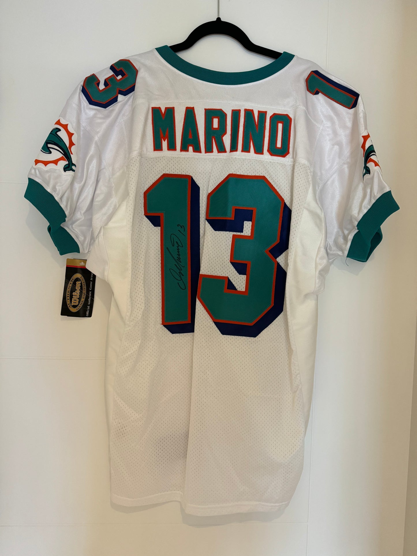 Dolphins Dan Marino Autographed (no COA) Wilson Retail Authentic White 48 (NWT)