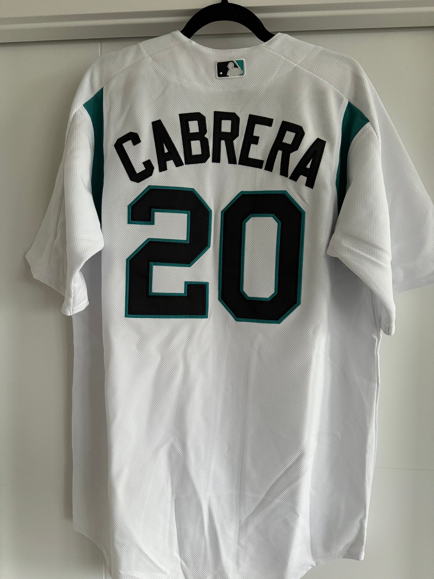 Marlins Miguel Cabrera Majestic Authentic White Warm Up L NWT