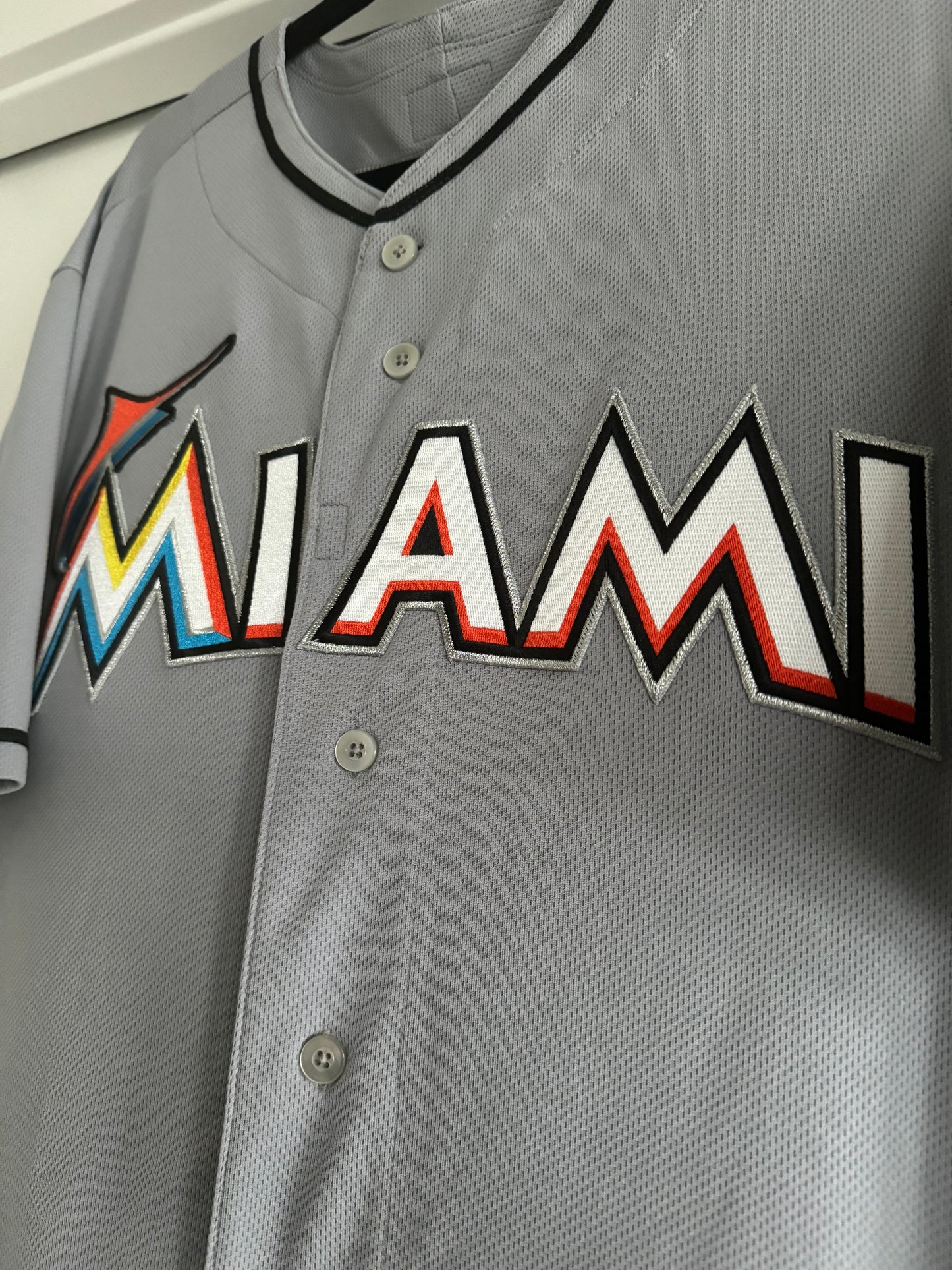 Marlins Jose Fernandez TEAM ISSUED Majestic Athletic Gray 46